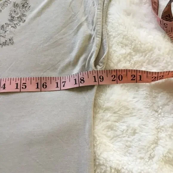 Club Monaco Light Gray Asymmetrical Sequined Top - Picture 10 of 14